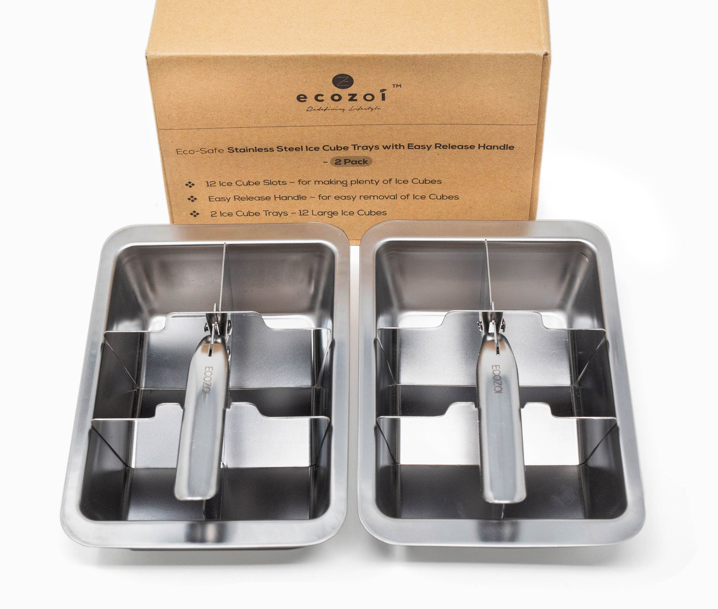 Stainless Steel Ice Cube Trays with Easy Release