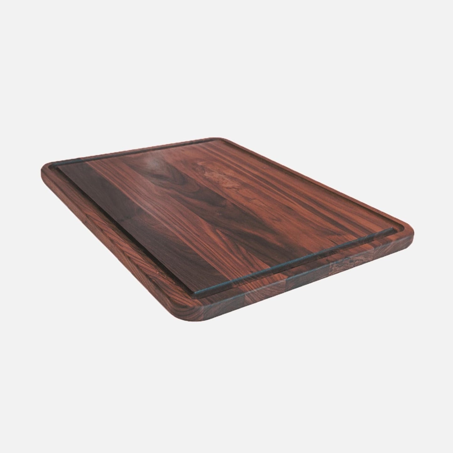 TeakCraft Large Walnut Cutting Board with Sorting Compartment and Juic